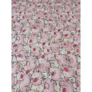 Pig Pattern Cotton Fabric 17"x44" Hi-Fashion Fabrics Quilting Craft Material